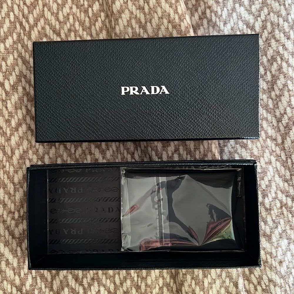Prada eyeglass box with dusting cloth